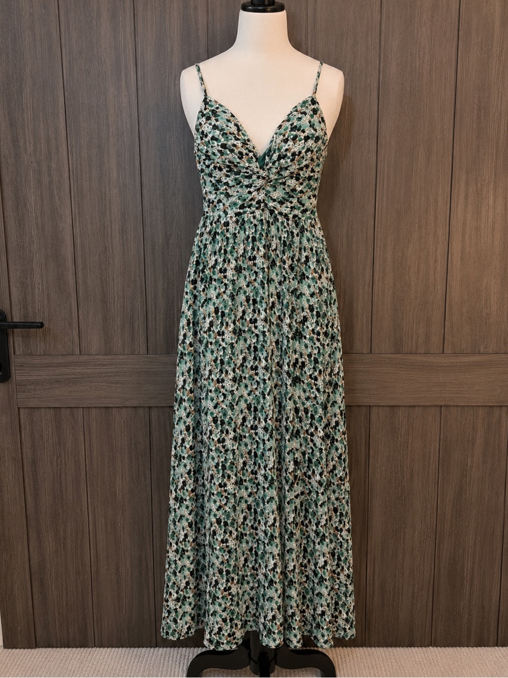 Hudson Gray Green Floral Maxi Dress Size Large